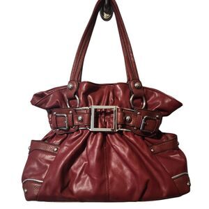 Wilsons Leather Shoulder Bag Purse Redish Brown Double Strap Hobo